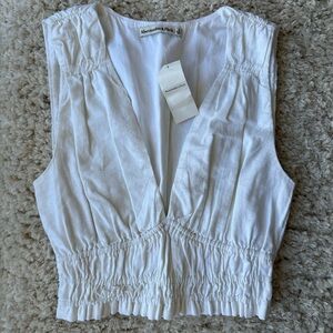 A&F White Crop Top